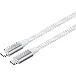 Кабель Havit HV-CB6290 PD100W 5A USB-C to USB-C 1 м білий (HV-CB6290) - мініатюра 4