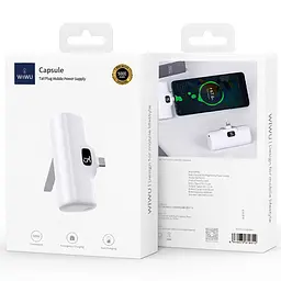 Портативний ЗП Power Bank WIWU Wi-P017-C Type-C 5000 mAh White - мініатюра 2