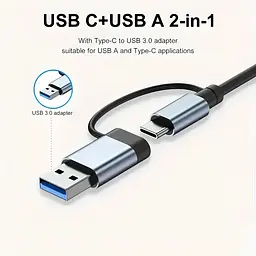 USB концентратор 8 в 1/USB хаб з 4 USB-портами, Type-C порт, TF/SD-картридер, аудіо вихід - мініатюра 5