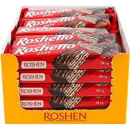 Вафлі Roshen Roshetto Dark глазуровані 34 г (871958) - мініатюра 3