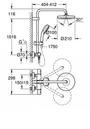 Душова система з термостатом Grohe Tempesta 27922001, Хром - мініатюра 3