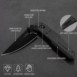 Ніж Hightron Sharplyn, 14C28N, G10 + CF, чорний, чорний клинок (HK01BLK) - мініатюра 11
