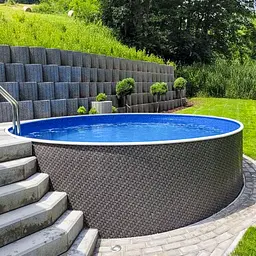 Басейн каркасний круглий Ø 5,0 м × 1,2 м Azuro Rattan морозостійкий, Чехія для дорослих та дітей