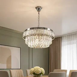 Хромована кришталева люстра Splendid Ray L2211/500/5+LED (CR) з пультом та 3 режимами світла