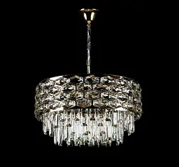Люстра кришталева Splendid Ray L8530/400/8 (GD), 8 ламп, Е14, золото та білий, висота 40-75 см, сучасний стиль для дому