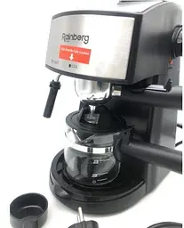 Кавоварка ріжкова Espresso Rainberg RB-8111 з капучинатором 3,5 бара 2200W Чорна