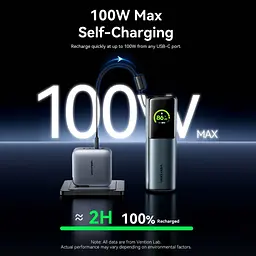 Батарея універсальна Vention 27000 mAh 200W Gray TFT Display Type (FKGH0) - мініатюра 2