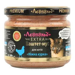 Вологий корм для котів Леопольд паштет-мус курка 300 г