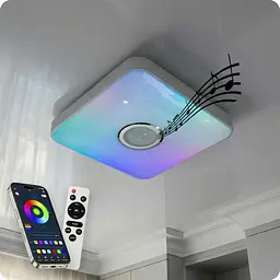 Люстра світлодіодна 517 Dlight RGB з пультом і колонкою 70Вт Білий (02176)