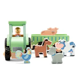 Ігровий набір New Classic Toys Трактор з причепом і 5 тварин (11936) - мініатюра 2