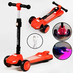 Самокат Best Scooter 60х16х67-79 см Помаранчевий 000231317 - мініатюра 2