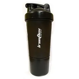 Шейкер IronFlex Shaker 500 мл з пружинкою + контейнер, Black