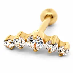Сережка для хеліксу з жовтого золота (з40001)
