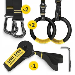 Гімнастичні кільця 4FIZJO з ABS пластику, регульовані Black/Yellow (P-5905973406109) - мініатюра 14