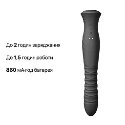Смарт пульсатор-кролик з вібрацією Zalo Mose 2 Obsidian Black, підігрів до 42 °C, кристал Swarovski - мініатюра 10