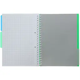 Зошит на пружині Buromax Bright А4 (210x297) 120 аркушів 3 розділювачі зелений (BM.24345912-04) - мініатюра 5