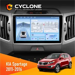 Штатна магнітола KIA Sportage 3 2011-2016 CAN Cyclone C9-012 4x64, DSP, 4G Cyclone (НФ-00007923)
