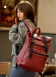 Жіночий рюкзак ролл Sambag Roll Top Zard бордо 41 x 30 x 16 см (24238005)
