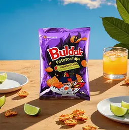Чіпси Samyang Buldak Potato Chips Habanero Lime Flavor 120г - мініатюра 2