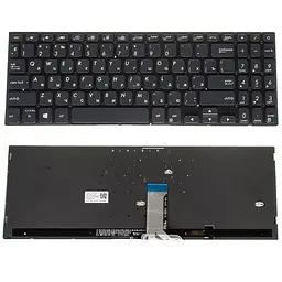 Клавіатура для ноутбука ASUS (X530 series) rus, black, без фрейма, підсвічування клавіш