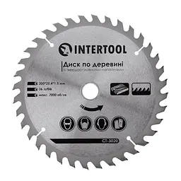 Диск пильний по дереву Intertool 200 х 36T х 25.4 мм