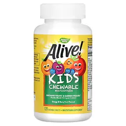 Вітаміни та мінерали Nature's Way Alive! Kids Chewable Multivitamin, 120 жувальних таблеток - Апельсин-ягоди - мініатюра 2