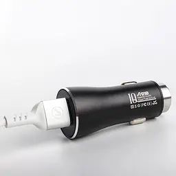 Автомобільний зарядний пристрій Aspor A918 Metal LED (2USB/3.4A) + кабель USB – Type-C- чорний - мініатюра 2