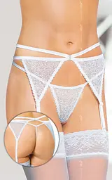 Пояс для панчох S/M (білий) Softline Garterbelt