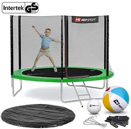 Батут Hop-Sport 10ft (305см) зелений з зовнішньою сіткою - мініатюра 2