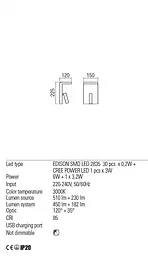 Бра Redo AGOS AP LED 1x6W+1x3W 3000K BLACK (5.1.2) 01-1500 - мініатюра 3