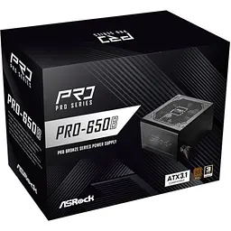 БЖ 650W ASRock PRO PRO-650B 120mm, 80+ Bronze, Retail - мініатюра 3