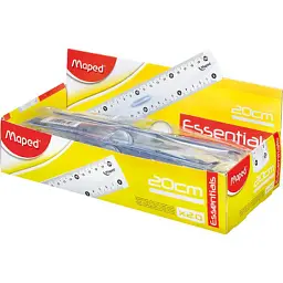 Лінійка Maped пластикова ESSENTIALS, 20 см, двостороння шкала, прозора (MP.146108) - мініатюра 2