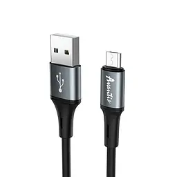 Кабель Avantis AC-80m Cool Silicone USB – Micro- чорний - мініатюра 3