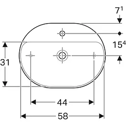 Раковина Geberit VariForm 60 500.778.01.2, Білий - мініатюра 3