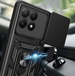 Чохол Primo Shockproof для Xiaomi 15T - протиударний, з підставкою і шторкою камери - Black - мініатюра 7