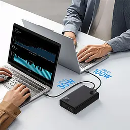 Батарея універсальна Baseus Adaman Metal Digital Display 24000mAh 140W, Black (P10021508113-00) (P10021507112-02 / P10021508113-00) - мініатюра 6