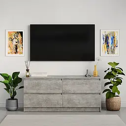 Тумба під телевізор MebelStar Нео 4Ш 120x43x53 см Бетон (MBS-1270) - мініатюра 2