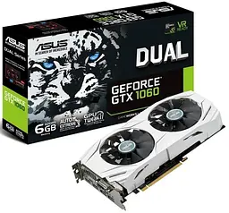 Відеокарта ASUS GTX 1060 6Gb Dual Fan (DUAL-GTX1060-6G) (GDDR5, 192 bit, PCI-E 3.0 x16) Б/в - мініатюра 6