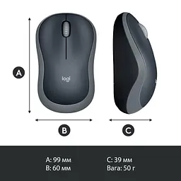 Мишка Logitech M185 swift grey (910-002238) - мініатюра 9
