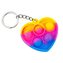 Дитячий антистрес-брелок Pop It міні Серце AA3641-10 силікон, 5,5 х4, 5х1 см
