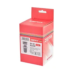 Донний клапан для раковини Zerix BV-01 з переливом автоматичний Click-Clack 1 1/4″ black ZX6016 - мініатюра 3