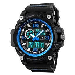 Чоловічий наручний годинник 1283 Black-Blue. Skmei acs0030824