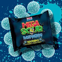 Кислі цукерки Barnetts Sweets Mega Sour Raspberry Candy 104г - мініатюра 2