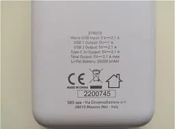 Універсальна мобільна батарея Powerbank Reinston EPB028 20000mAh (port USB-C) Білий - мініатюра 7