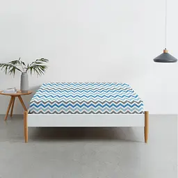 Набір простирадл на резинці Cosas GREY/BLUE ZIGZAG 140х200х20 см (Set_Grey_ZigBlueGrey_140x200_2) - мініатюра 3