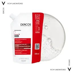 Тонізуючий шампунь Vichy Dercos Energy+ з Амінексилом та Ніацинамідом для боротьби з випаданням волосся 500 мл - мініатюра 3