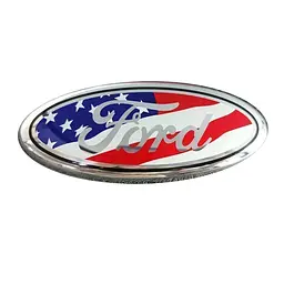 Емблема передня Ford червона + білий 230х90 мм пластик (на скотчі + 3 направляючі)