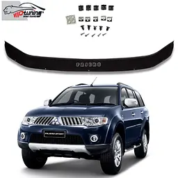 Дефлектор капоту мухобійка Mitsubishi Pajero Sport 2008-2016 Євро Кріплення (Vip Tuning) MSH02