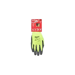 Рукавиці робочі сигнальні Hi-Vis Milwaukee з опором порізам 1/A рівня розмір 11/XXL 12 пар - мініатюра 3