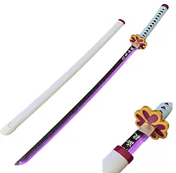 Катана Клинок демонів Міцурі Канроджі Demon Slayer Mitsuri Kanroji 103 см декоративне з підсвічуванням
